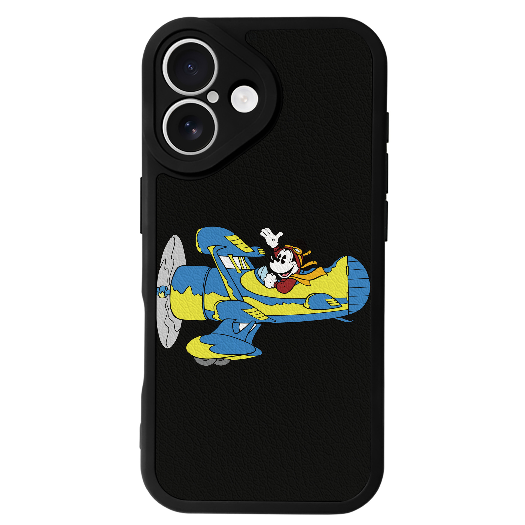 （画像用） ミッキーマウス Mickey Mouse 【iPhone 16シリーズ対応】シリコンスマホケース（レザー調） 材質：シリコン